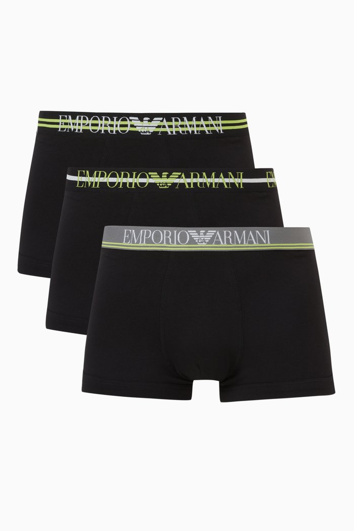 

Logo Trunks in Stretch Cotton, Set of 3, Black