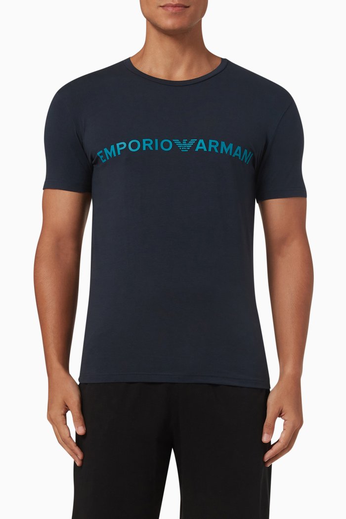 

Slim-fit T-shirt & Boxers Set in Cotton Jersey, Blue