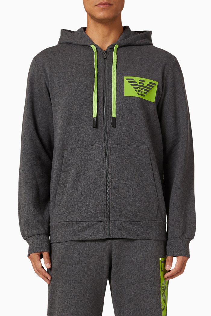 

Hoodie in Cotton, Grey