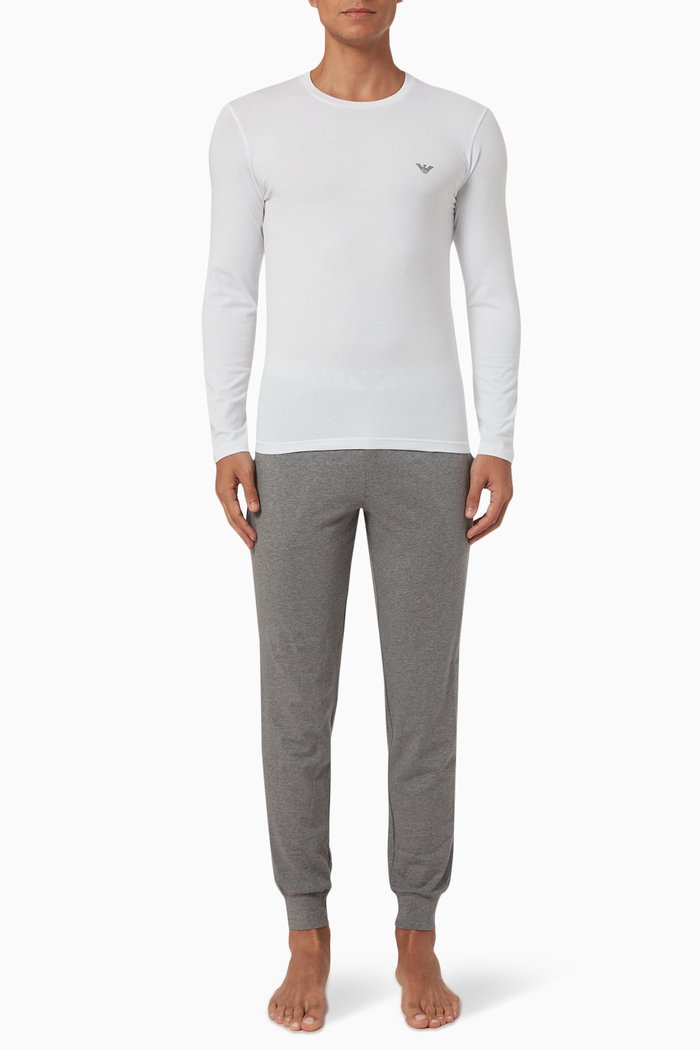 Pyjama Set in Cotton, White
