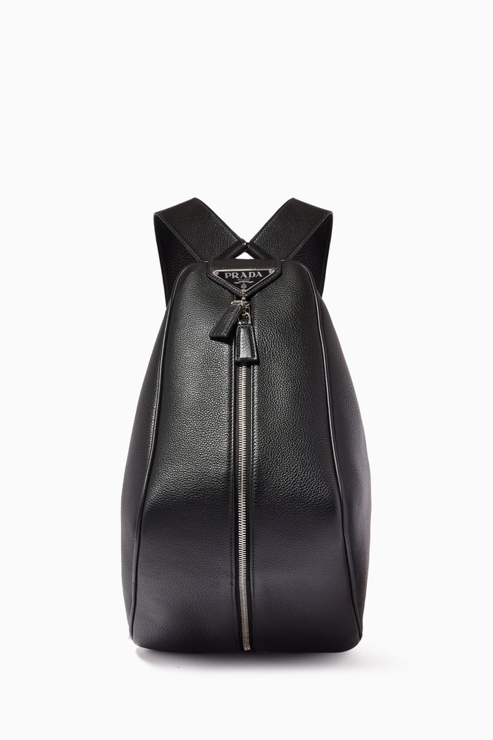 

Triangle Backpack in Leather, Black