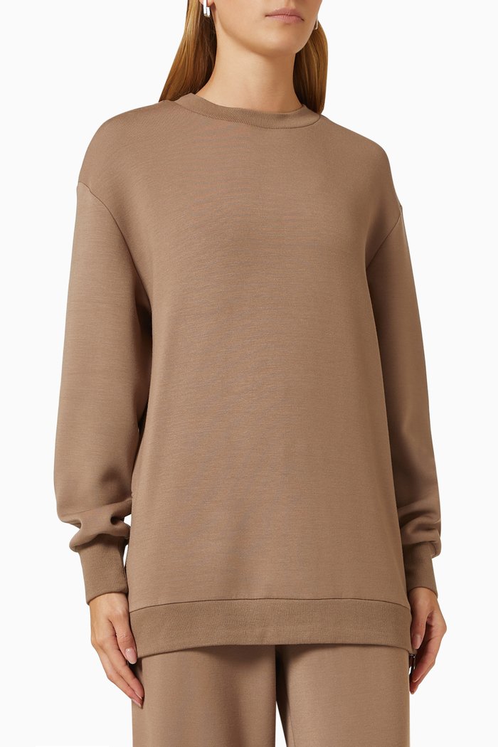 

Charter Sweatshirt in Viscose-blend Jersey, Brown