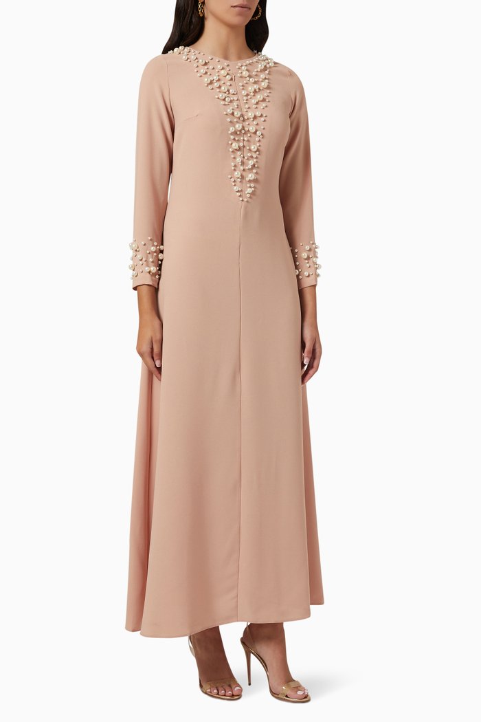 

Pearl Embellishment Midi Dress, Neutral