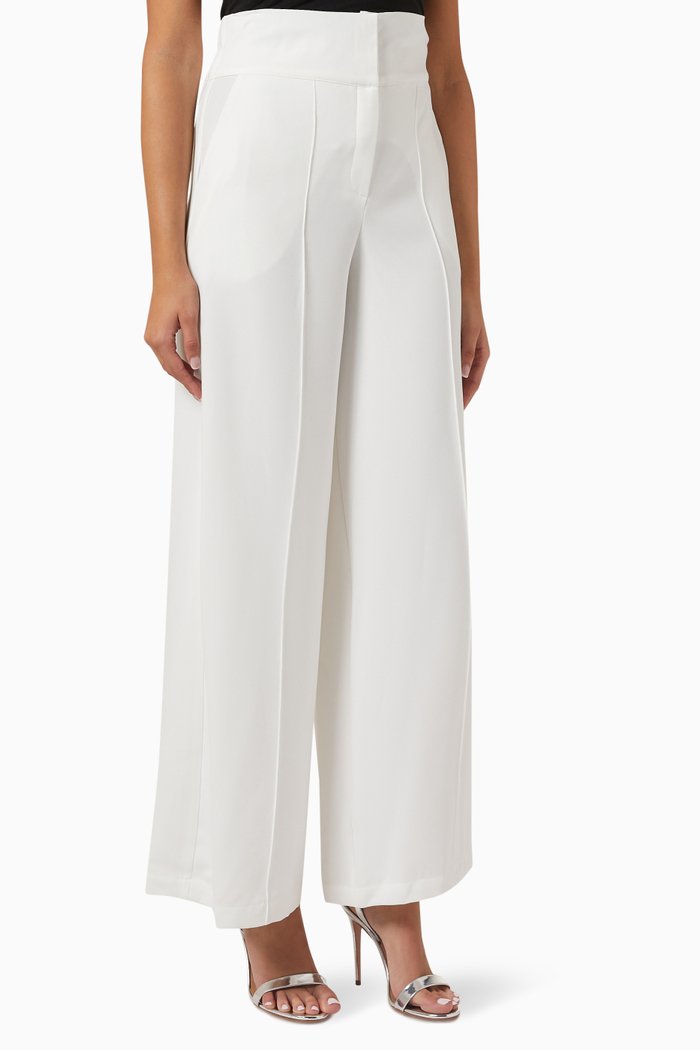 

Flared High-rise Pants, White
