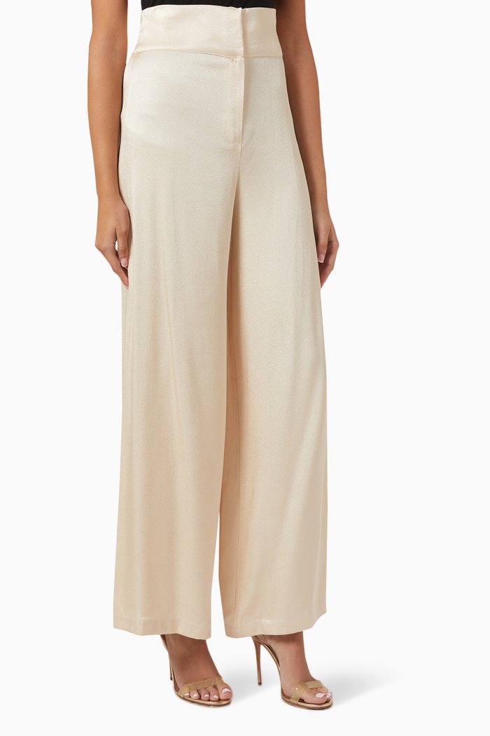 

Wide Flare High-Rise Pants, Neutral