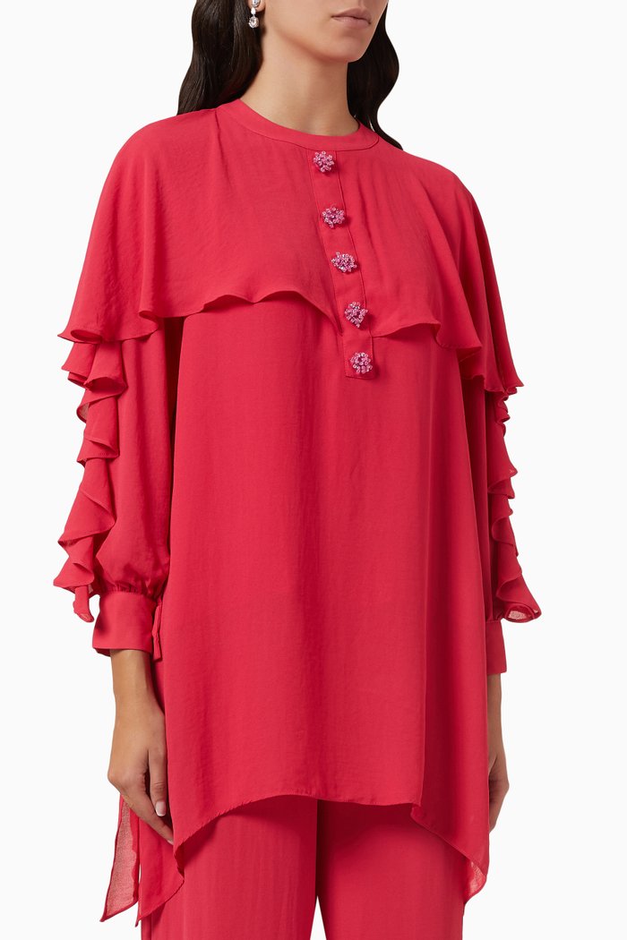

Frill Cape Tunic, Pink