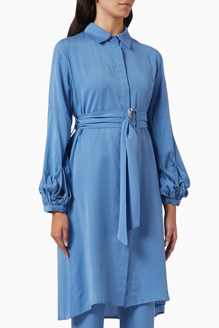 

Tie-up Shirt Tunic, Blue