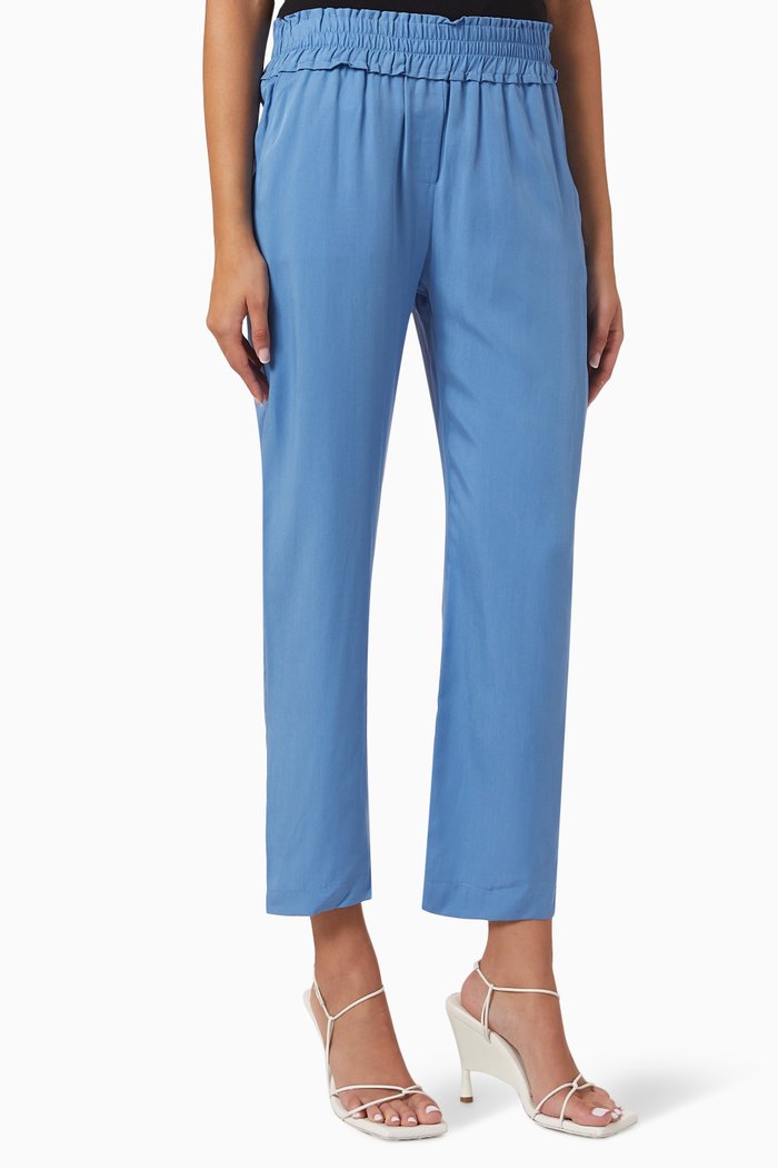 

Elastic Band Pants, Blue