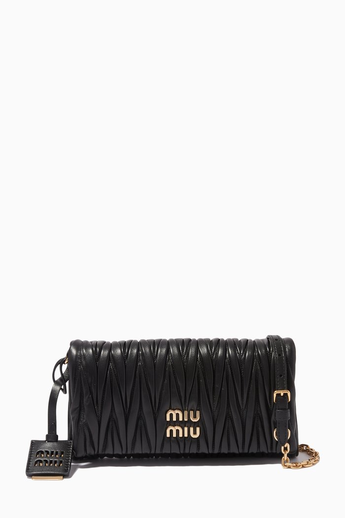 

Small Bandolier Crossbody Bag in Matelasse Nappa Leather, Black