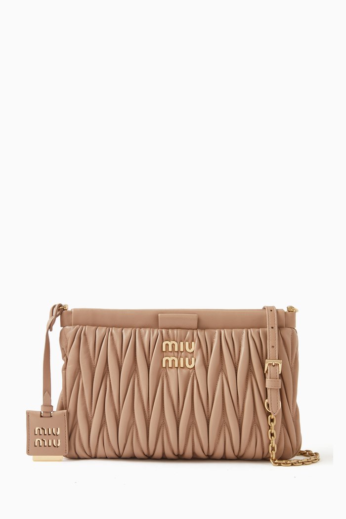 

Crossbody Bag in Matelassé Nappa Leather, Neutral