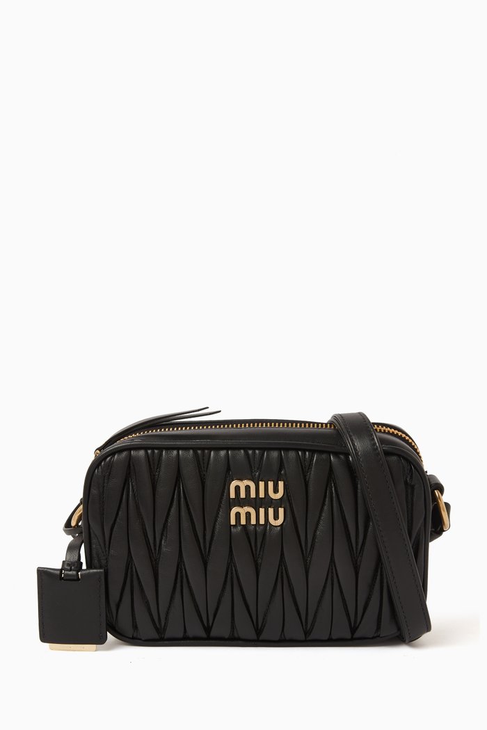 

Camera Crossbody Bag in Matelasse Nappa, Black