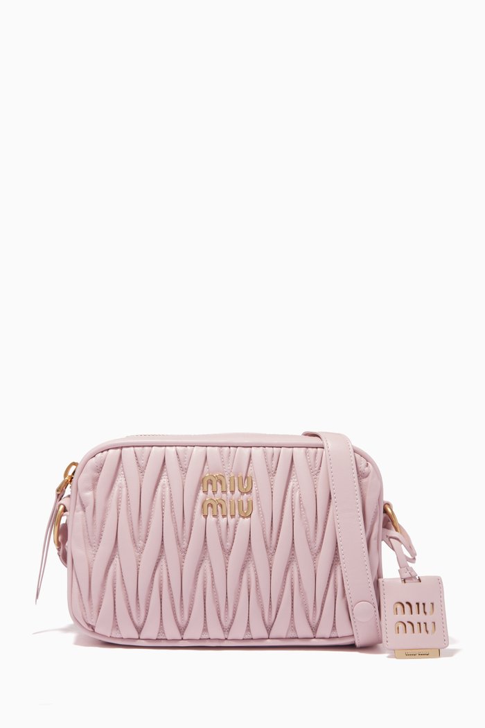 

Camera Crossbody Bag in Matelasse Nappa, Pink