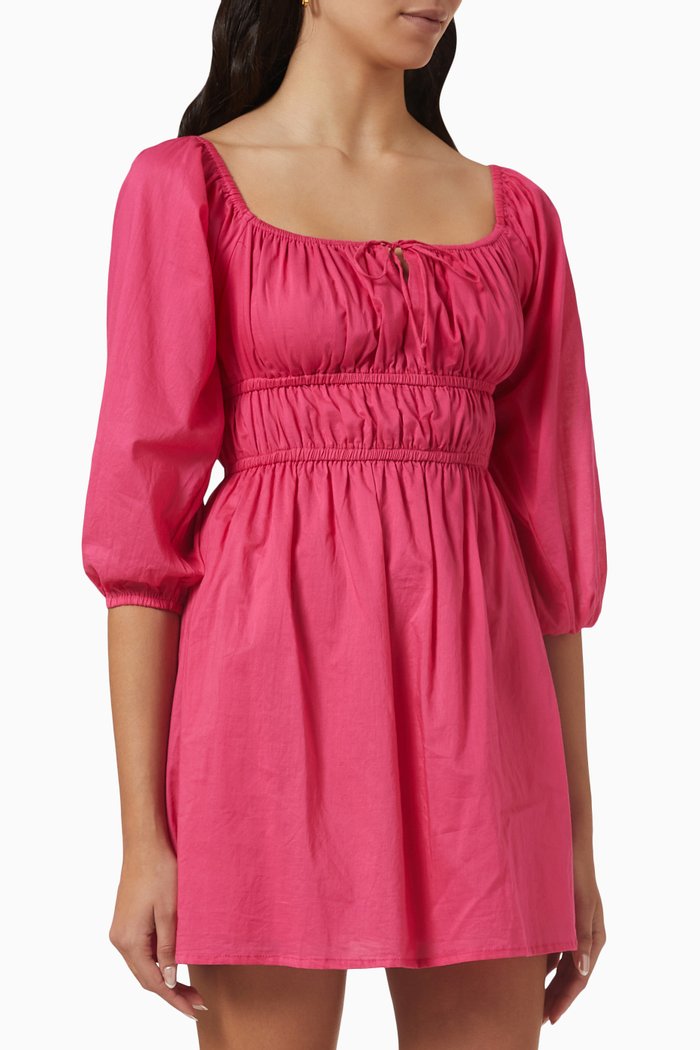 

Fabiolla Mini Dress in Linen, Pink