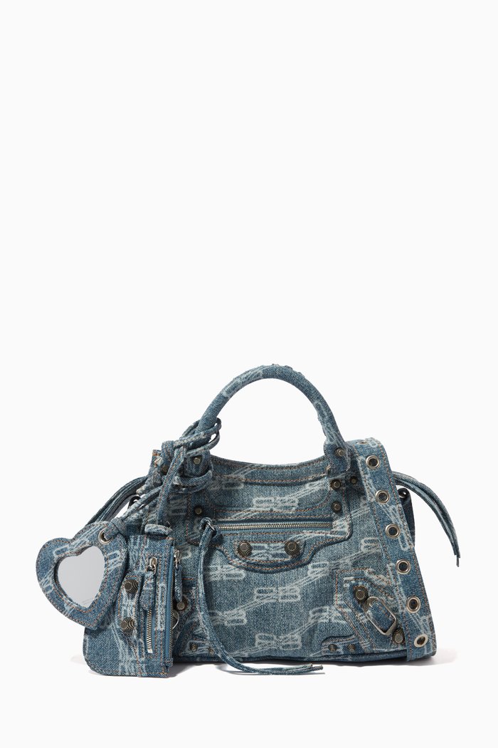 

Neo Cagole XS BB Monogram Shoulder Bag in Bleached Denim, Blue