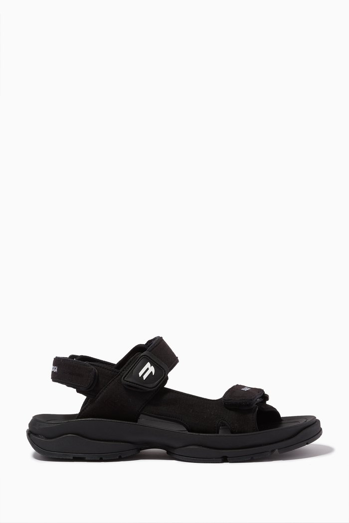 Tourist Sandals in Technical Fabric, Black