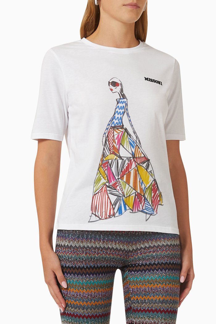 Graphic-print T-shirt in Cotton-jersey, Multicolour