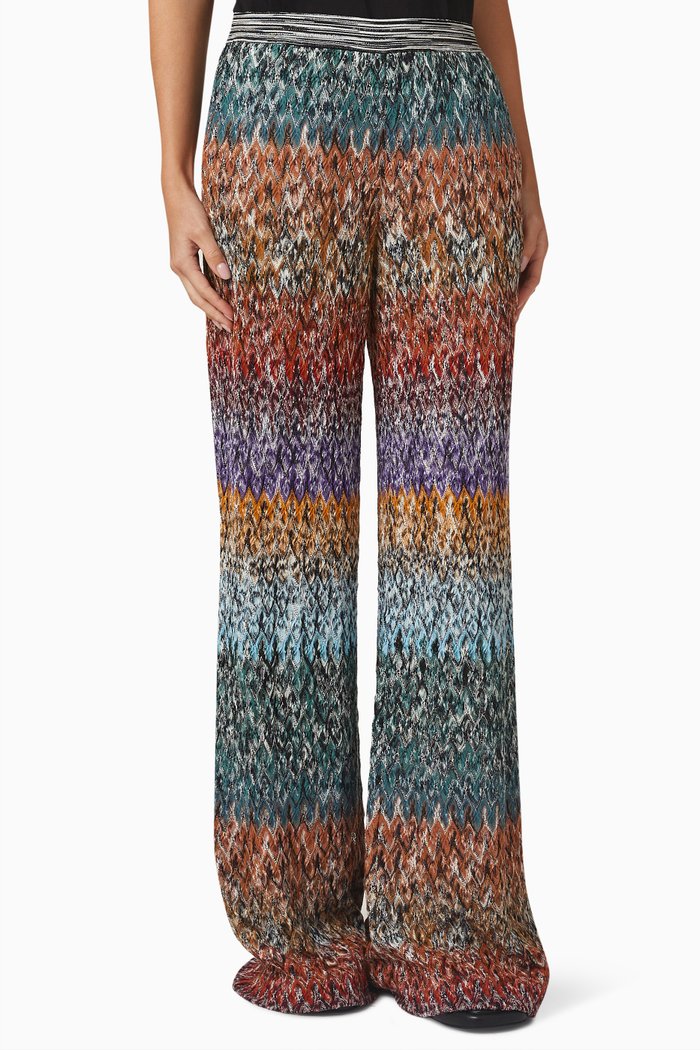 

Flared Pants in Wool-blend Knit, Multicolour