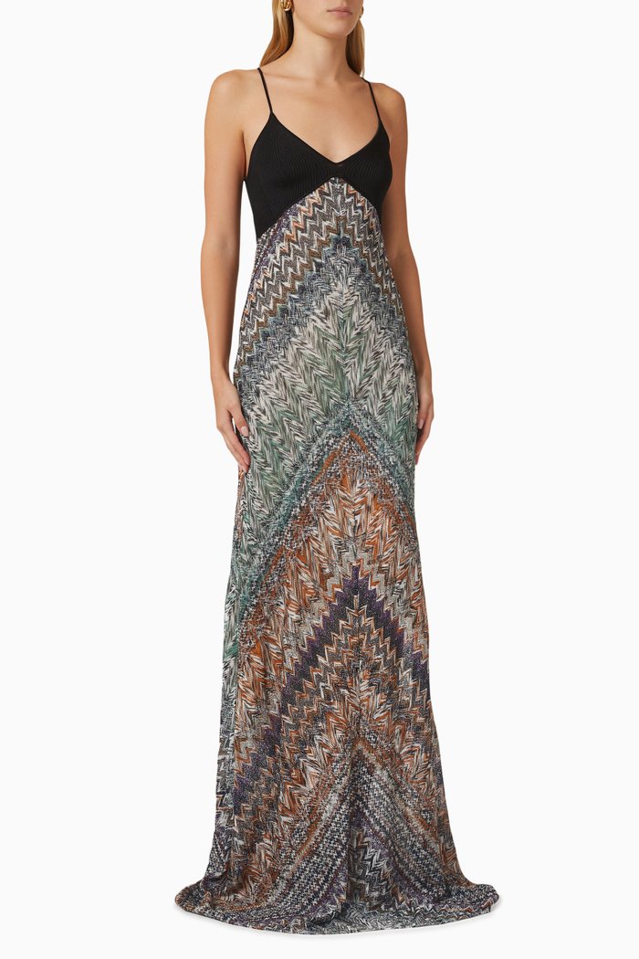 

Stripe Maxi Dress in Viscose-blend, Multicolour