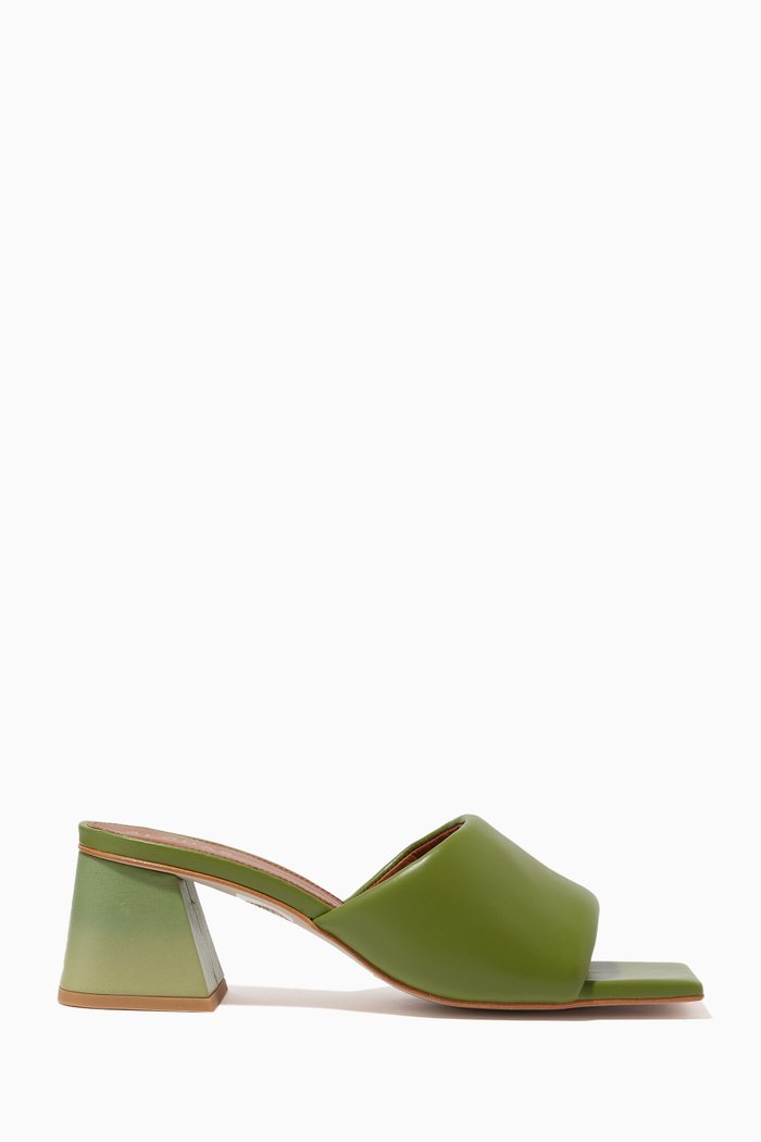 

Brushed Degradé 65 Mules in Leather, Green