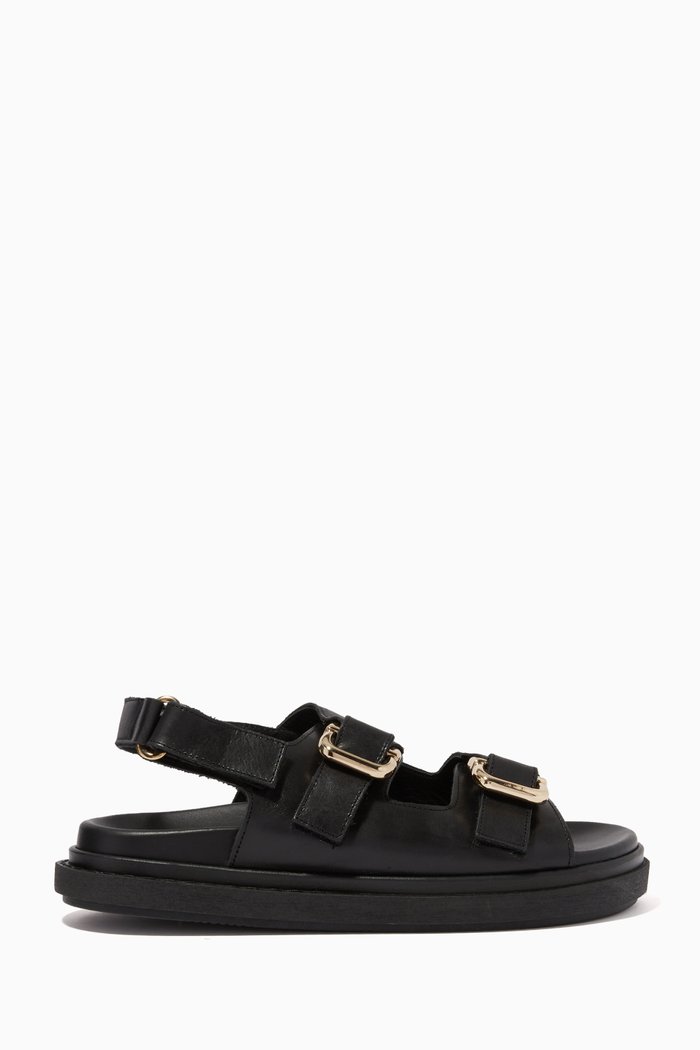 

Harper Sandals in Leather, Black