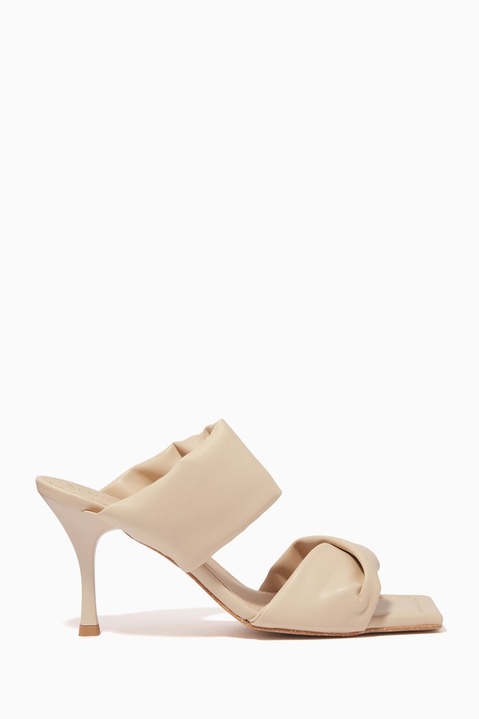 

Twist Strap 85 Sandals in Corn Leather, Neutral