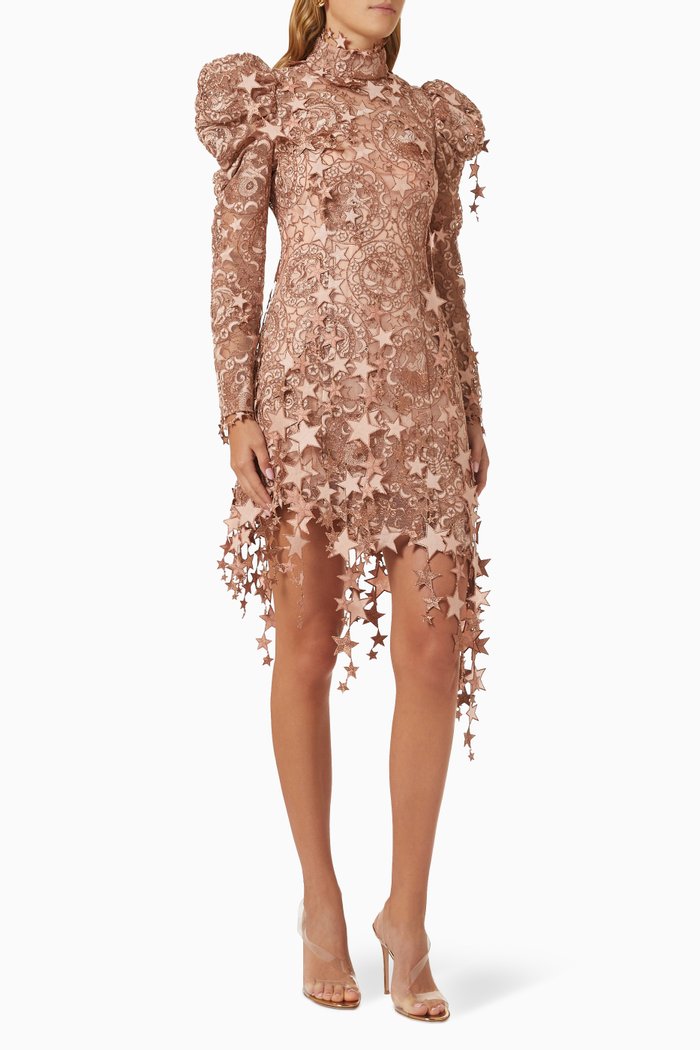 

Celestial Zodiac Mini Dress in Tulle, Pink