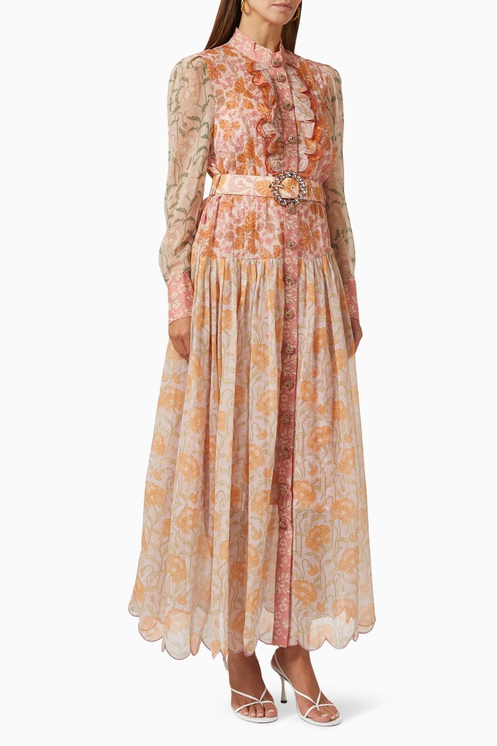

Kaleidoscope Scalloped Dress in Viscose, Multicolour