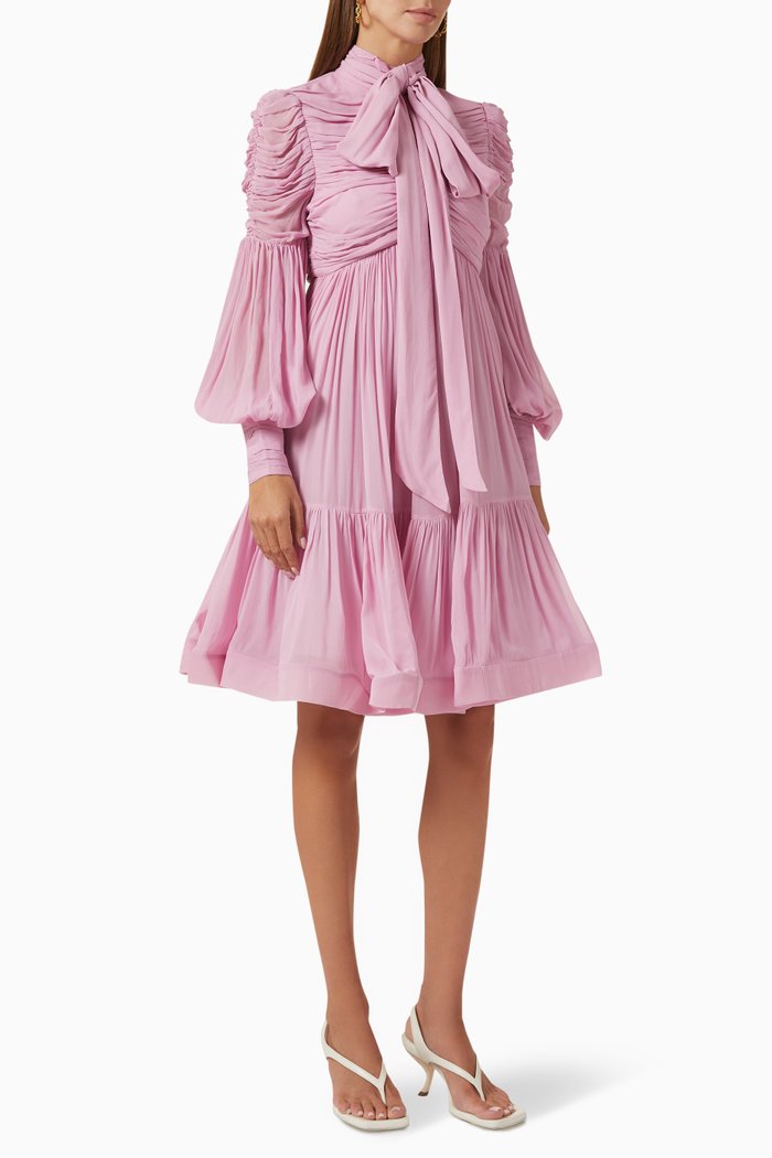 

Celestial Ruched Mini Dress, Purple