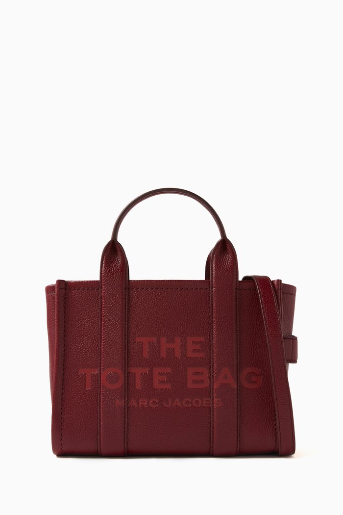 

The Small Tote Bag in Leather, Burgundy