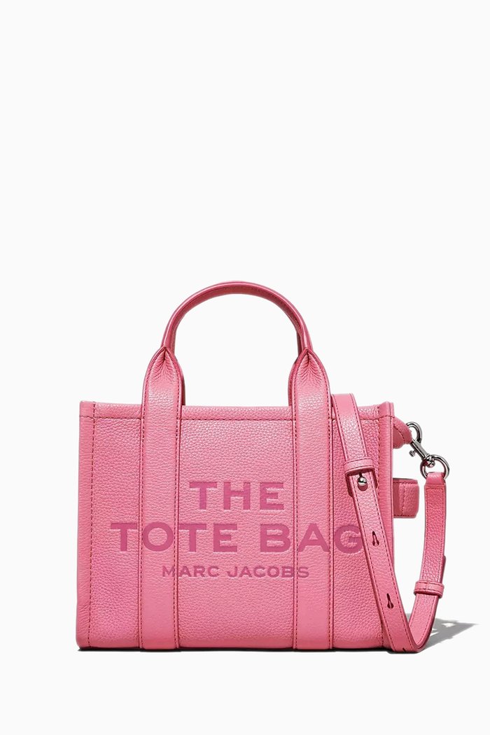 

Mini Traveler Tote Bag in Leather, Pink