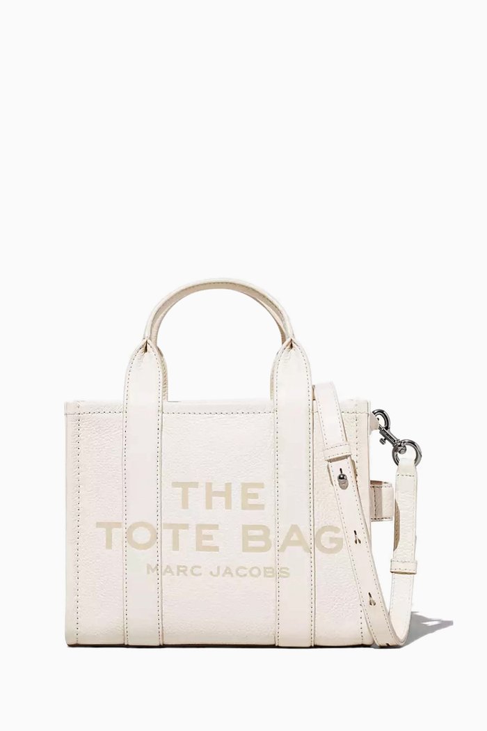 

The Small Tote Bag in Leather, White