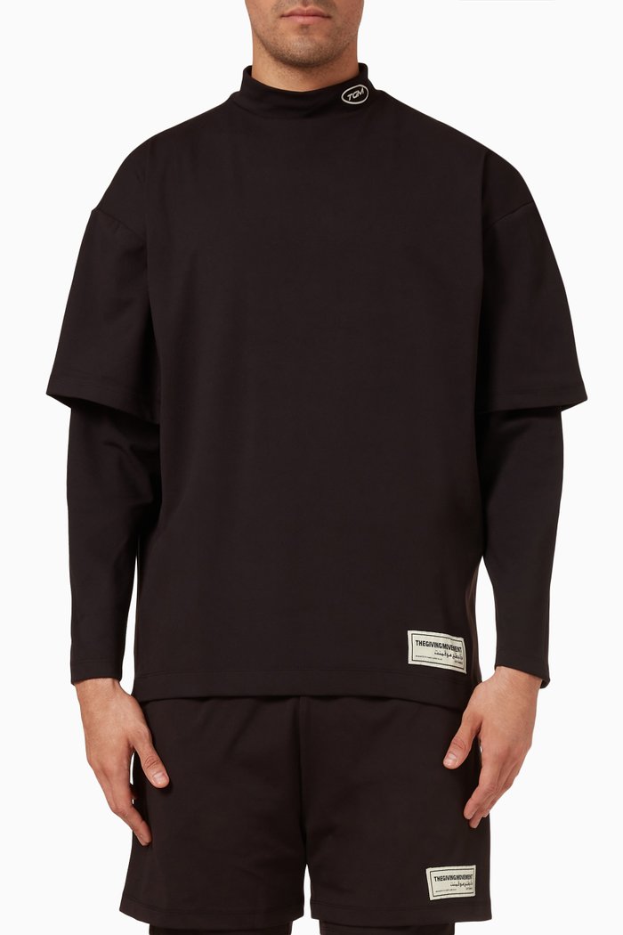 

Recycled High Neck T-shirt, Black