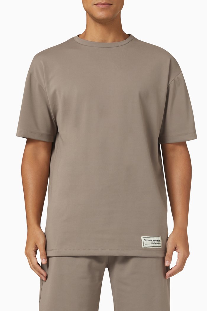 Relaxed Fit T-Shirt in Recycled Blend, Brown