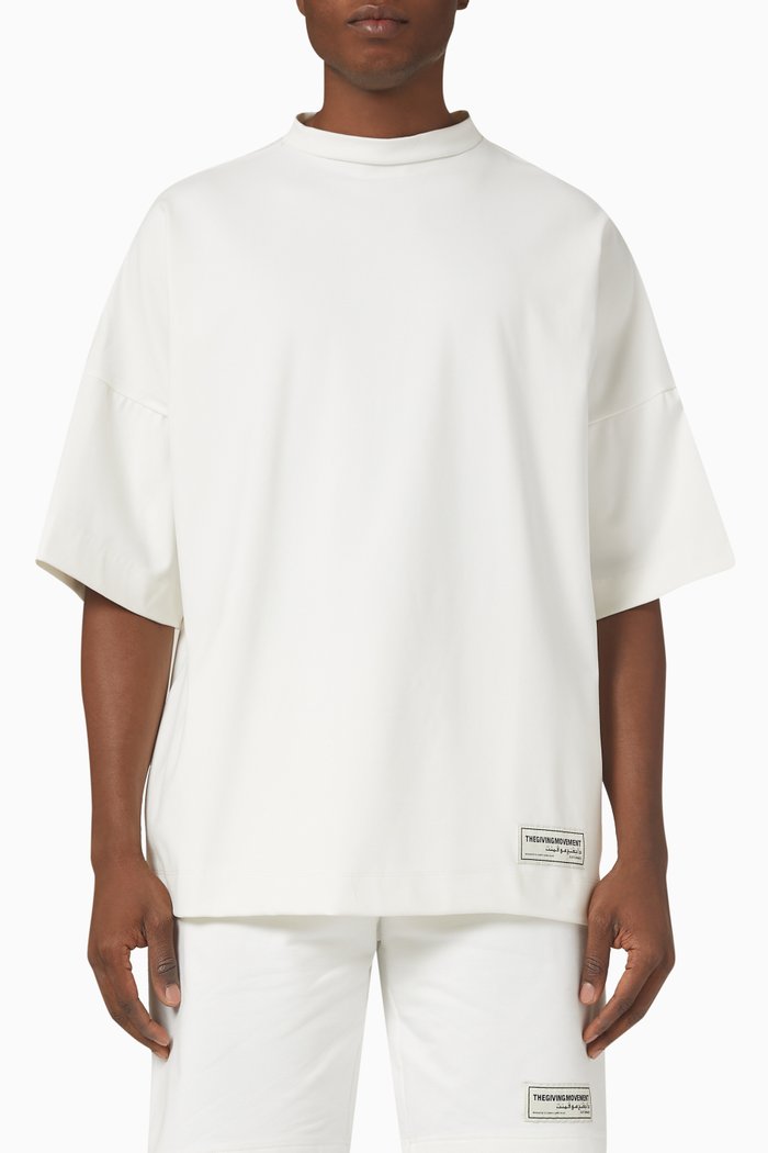 

Recycled High Neck T-shirt in Recycled Polyester, White