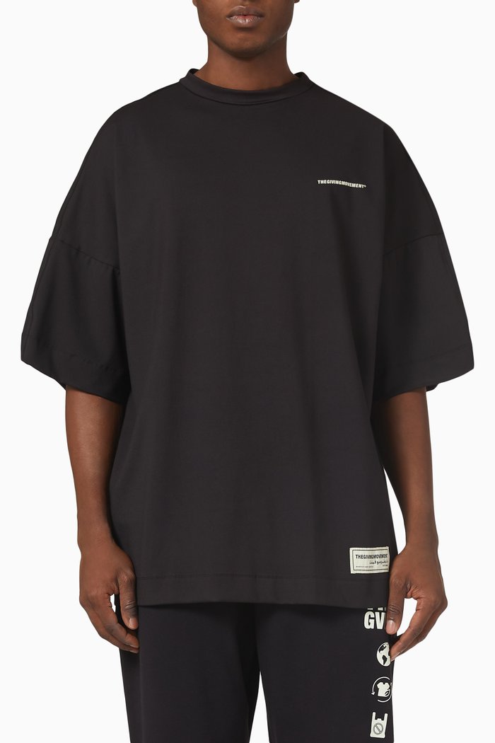

Exaggerated Sleeve T-shirt, Black