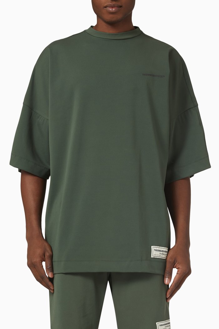 

Exaggerated Sleeve T-shirt in Recycled Blend, Green