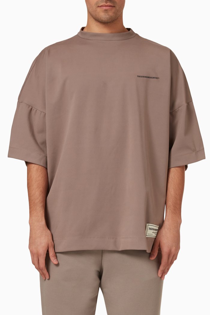 

Exaggerated Sleeve T-shirt, Brown