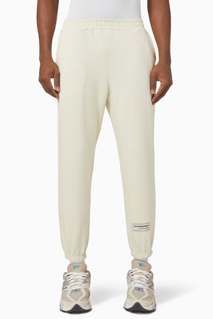 

Relaxed Fit Lounge Sweatpants in Organic Cotton, Neutral