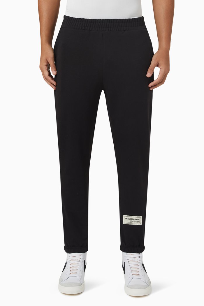 

Relaxed Fit Lounge Sweatpants in Organic Cotton, Black