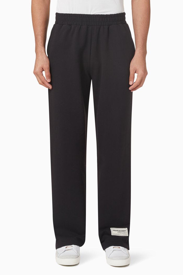 

Wide-leg Sweatpants in Organic Cotton, Black