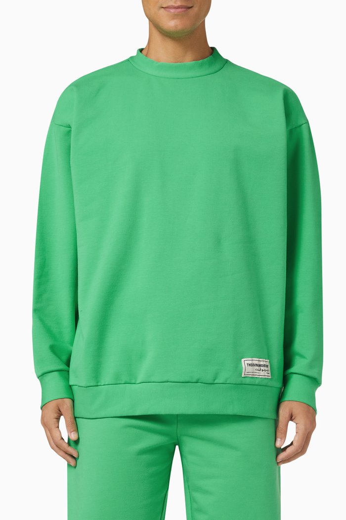 

Lounge Oversized Pocket Hoodie in Organic Cotton, Green