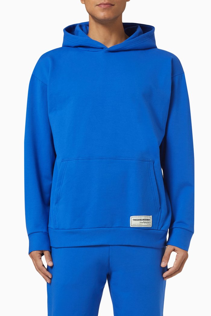 

Lounge Oversized Pocket Hoodie in Organic Cotton, Blue