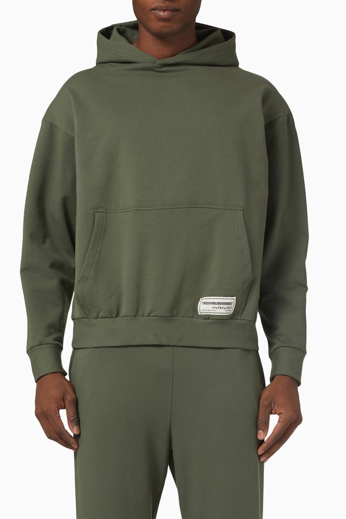 

Lounge Oversized Pocket Hoodie in Organic Cotton, Green