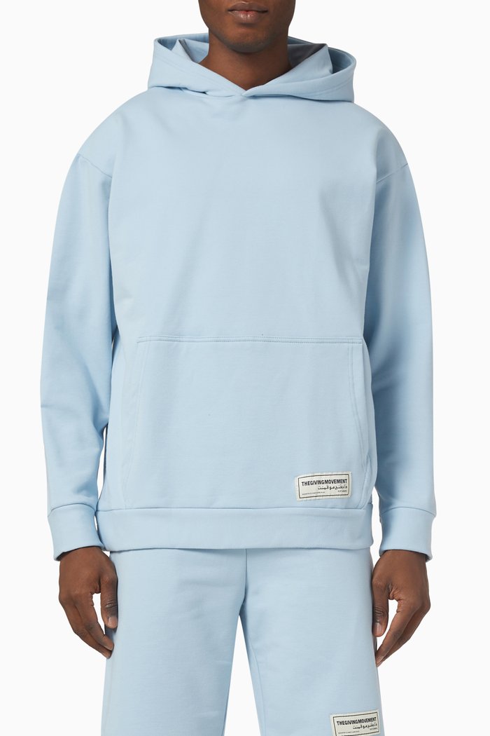 

Lounge Oversized Pocket Hoodie in Organic Cotton, Blue
