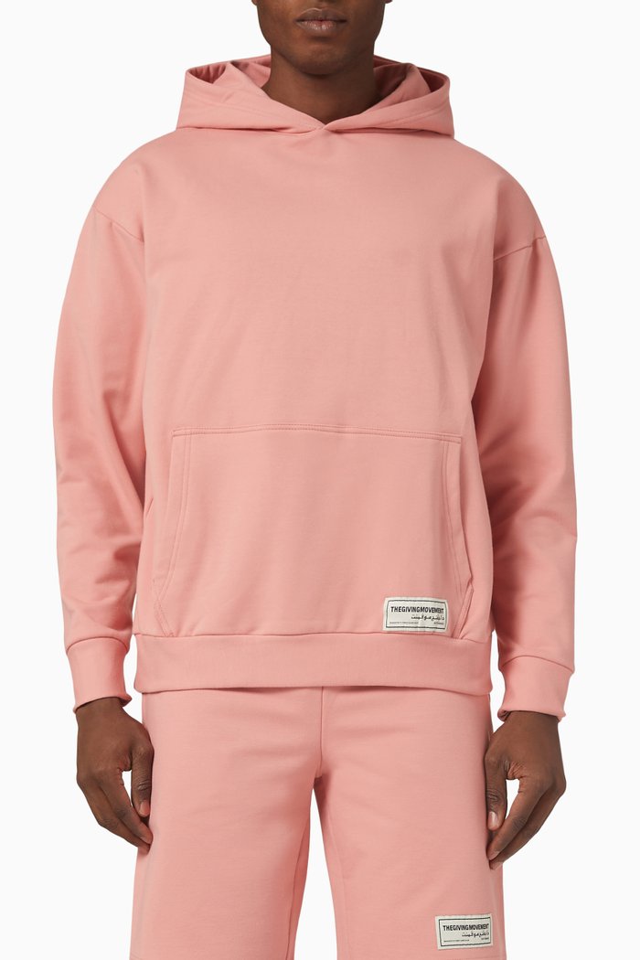 

Lounge Oversized Pocket Hoodie in Organic Cotton, Pink