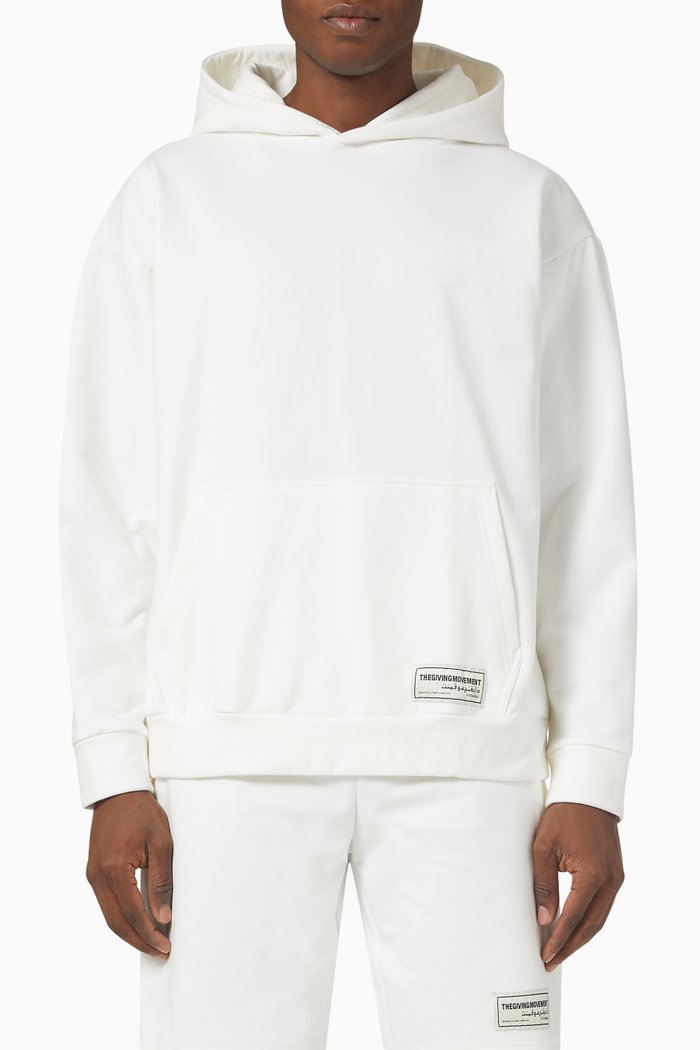 

Lounge Oversized Pocket Hoodie in Organic Cotton, White