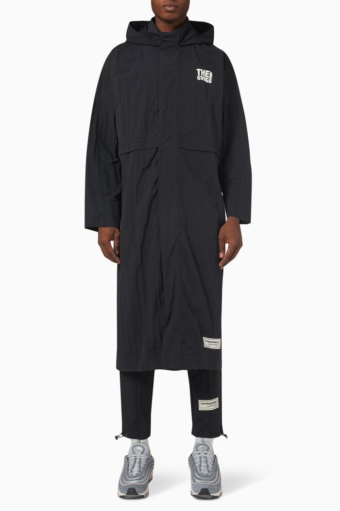 

2-in-1 Longline Hooded Jacket, Black