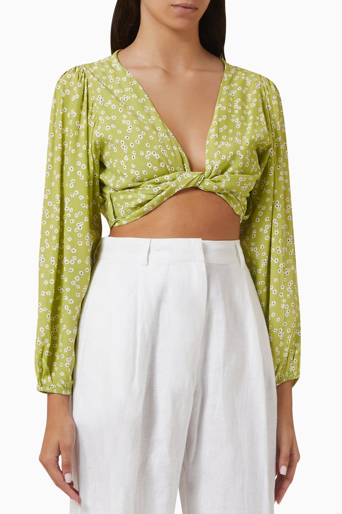 

Tianna Crop Top in Crepe, Green