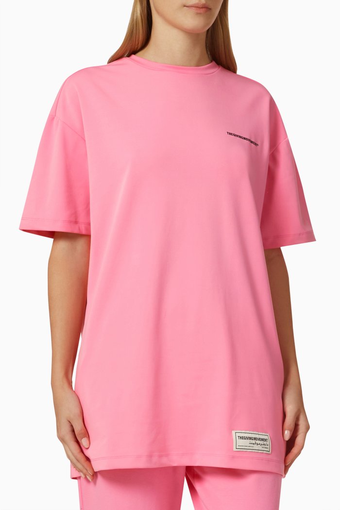 

Modest Band Print T-shirt, Pink