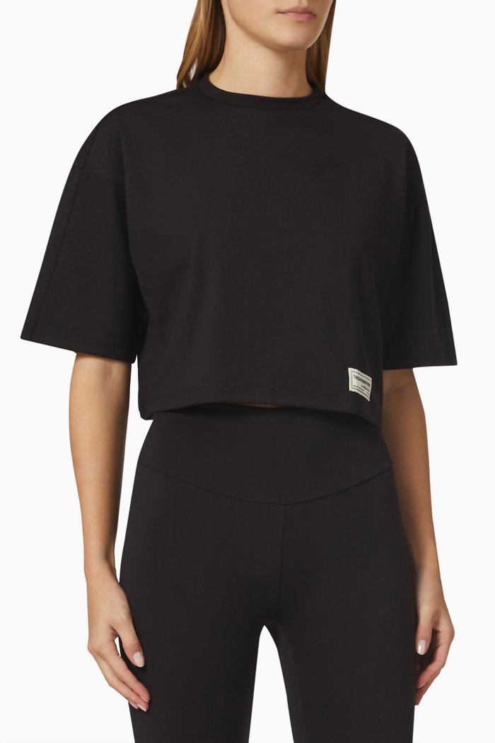 

Crop Boxy Fit T-shirt, Black